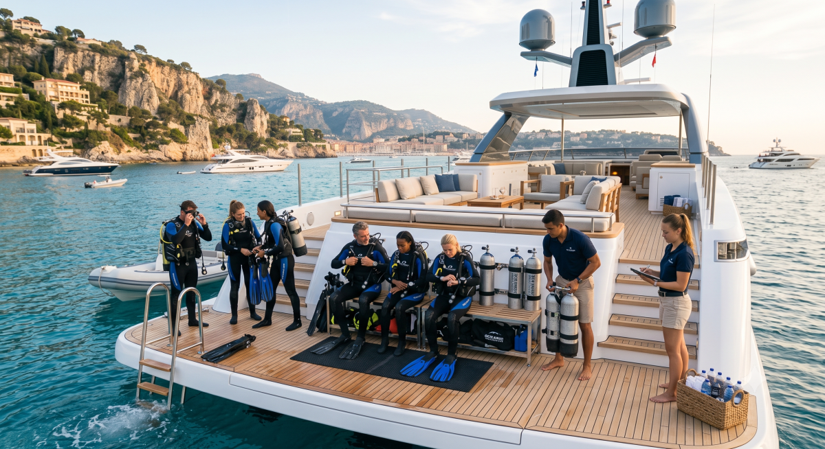 Préparation à une sortie plongée en mer au départ de La Trinité sur Mer avec équipement
