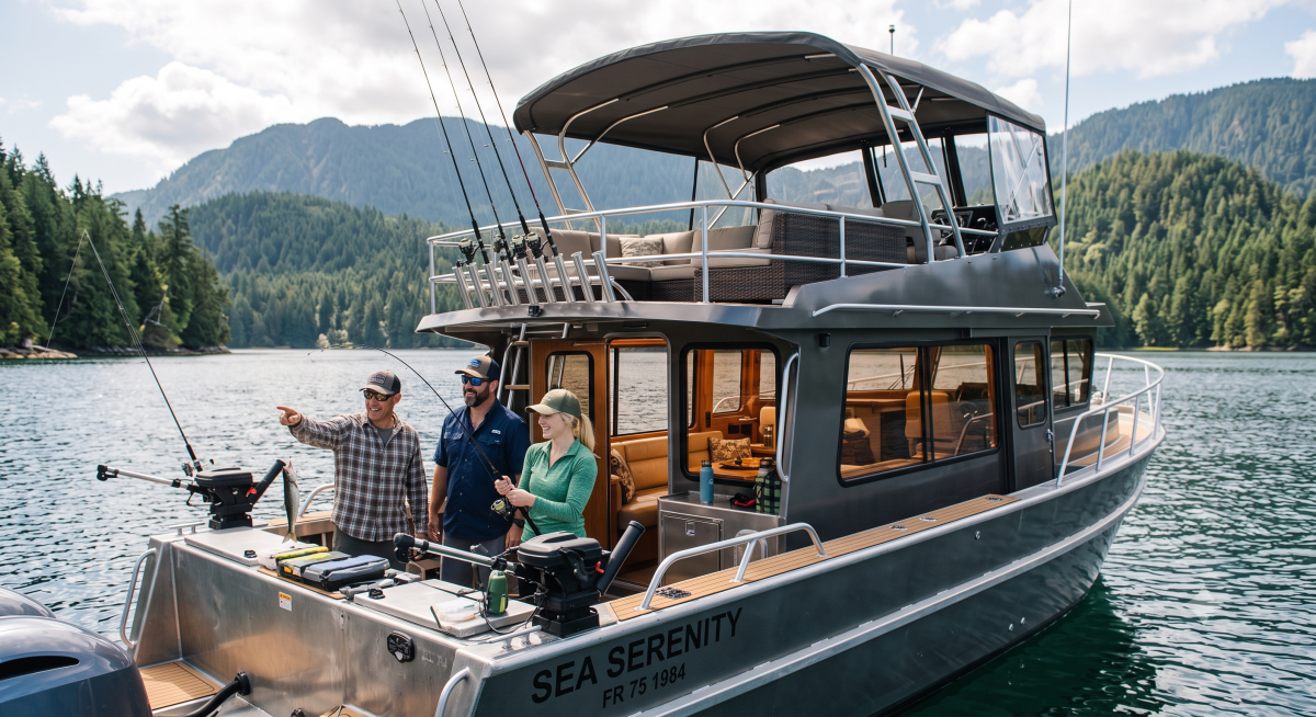 Sortie pêche en mer conviviale à La Trinité sur Mer à bord du bateau Sea Serenity avec Prestige Signature